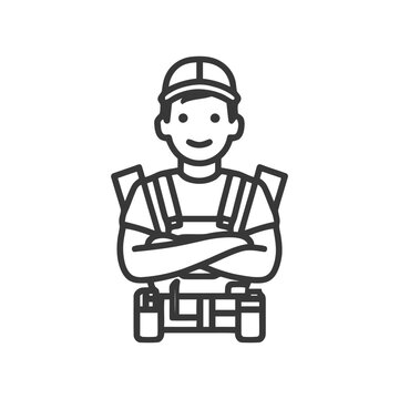 builder with crossed arms clip art preview