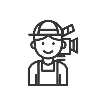 filmmaker with camera and clapperboard clip art preview