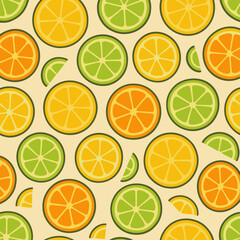 Citrus slice pattern seamless vector for fabric, wallpaper, or summer design