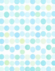Delicate Pastel Blue Green Circles Repeating Pattern on White Textured Paper