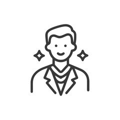 Obraz premium Charming Businessman Line Icon with a Sparkling Clean Look