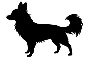 Long Haired Chihuahua Dog Silhouette vector