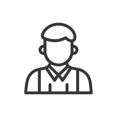Fototapeta premium Clean Line Art Icon of a Generic Male User Profile or Avatar, Ideal for Web and App Interfaces