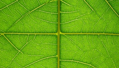 Obraz premium Close-up of vibrant green leaf veins