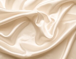 Obraz premium Beige Satin Fabric Texture Background with Elegant Flowing Folds Luxury