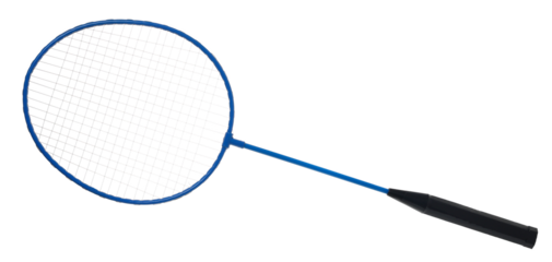 Badminton racket isolated on white background, clipping path	