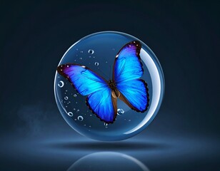 Butterfly Encapsulated in Crystal Sphere