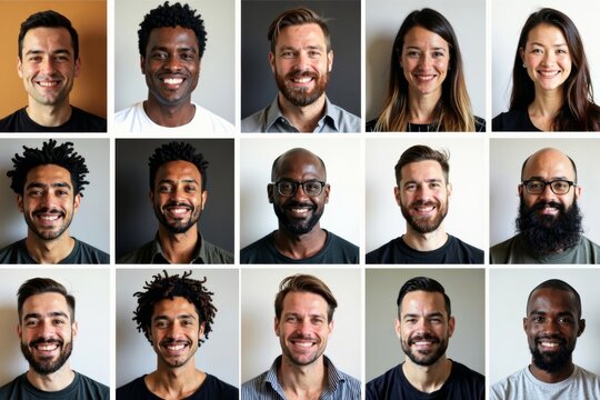Transformation: A series of diverse individuals turned into their personalized avatars in headshot portraits