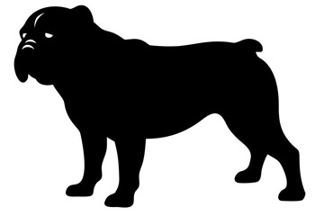 Bulldog silhouette on white background animal