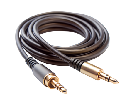 audio video cable isolated on white background. PNG Transparent file type with high definition quality And vibrant color grading Available.