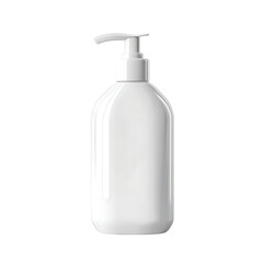 White pump bottle dispenser isolated on transparent background