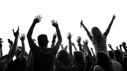 crowd of people silhouettes