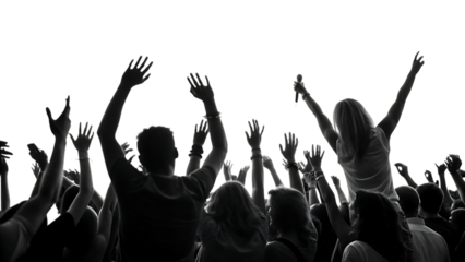 crowd of people silhouettes