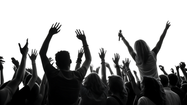 crowd of people silhouettes