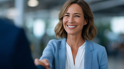 Fototapeta premium Professional Woman in Job Interview with HR Manager in Modern Office