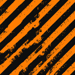 Grunge Orange Black Diagonal Warning Stripes
