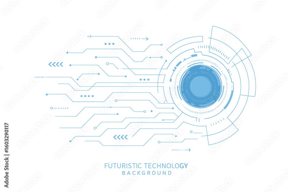 Poster futuristic technology background with hud ui elements. abstract digital cyber communication concept.