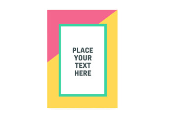 Vibrant pink, yellow, and green placard poster template with bright colorful design, vector illustration, seamless transparent background for versatile graphic use, modern style