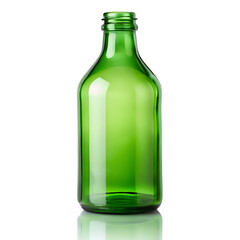 empty green bottle isolated on white background. PNG Transparent file type with high definition quality And vibrant color grading Available.