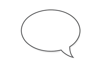 Fototapeta premium Minimalist White Paper Speech Bubble with Soft Shadow Effect, Vector Illustration, Transparent Background, Blank Comic Balloon, Dialogue Cloud Icon for Message, Communication Concept