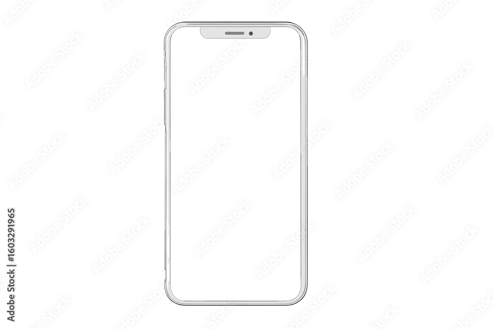 Poster smartphone mockup with blank screen for ui ux design. modern mobile phone vector template. cellphone