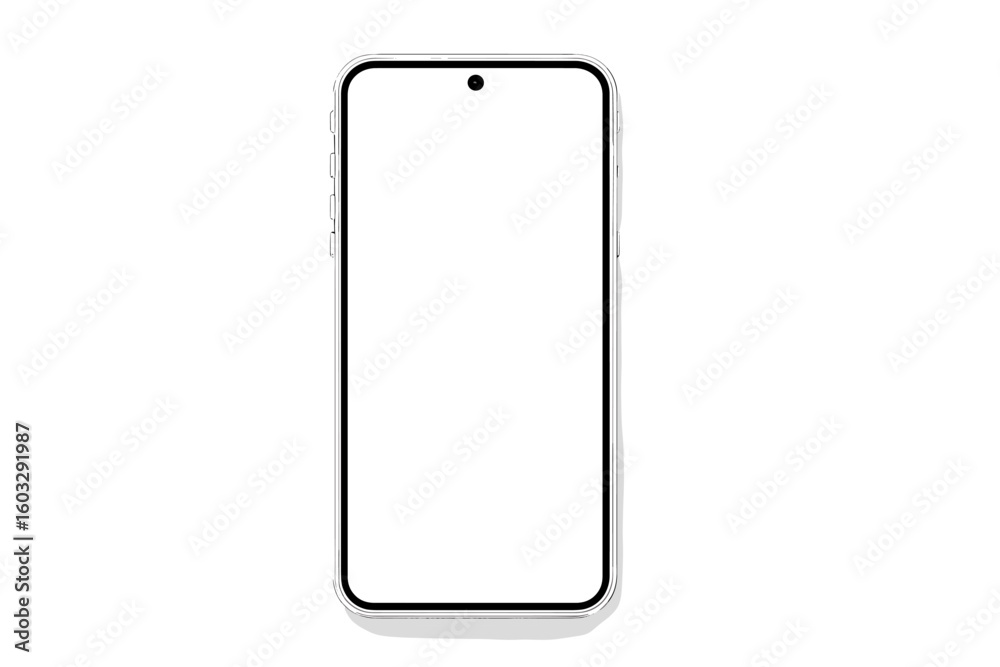 Poster smartphone mockup with a blank white screen for ui ux design. realistic 3d mobile phone front view. 