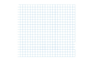 Blue grid line paper texture. Blank graph paper background for technical drawing, architecture draft, or school notebook. Seamless geometric squared pattern vector.