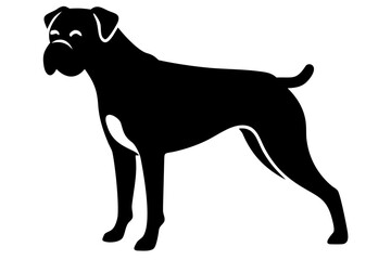 Red Boxer Dog Silhouette canine animal