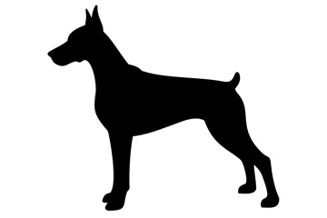 Tan Doberman Dog Silhouette animal