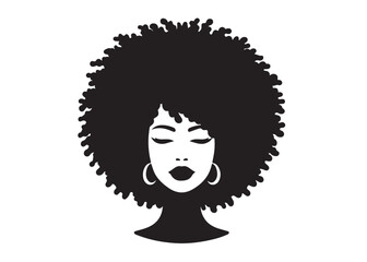 vector set of afro american woman logo head, african beauty woman vector logo design, Black girl faces with stylish afro hairstyle, woman afro black face, African american woman hairstyle vector 
