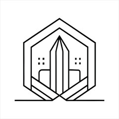 Modern Interior Logo in Line Art Style