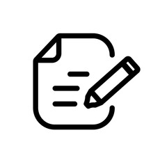 Checklist icon. Check box. Document in clipboard in linear style. Clipboard concept. Vector illustration.
