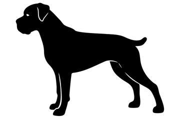 Boxer Dog Silhouette on White Background animal 1