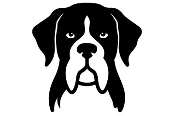 Long Haired Boxer Dog Silhouette animal