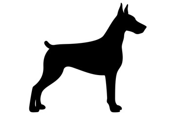 Long Haired Doberman Dog Silhouette animal