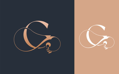 Abstract Initial letter G and Infinity decoration logo design vector illustration