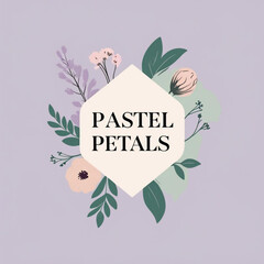 Obraz premium Floral arrangement with soft hues and gentle foliage surrounding a central geometric shape element design