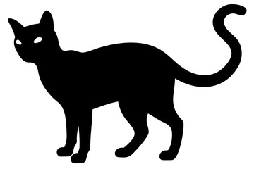 Siamese cat silhouette on white background animal feline
