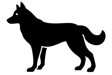 Siberian Husky Dog Silhouette on White Background animal 1