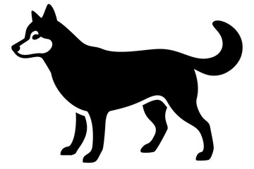 Siberian Husky Dog Silhouette on White Background animal 2