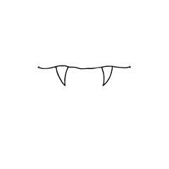 Simple line sketch of vampire fangs  