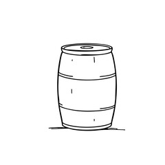 Simple line sketch of a water barrel  