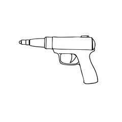 Simple line sketch of a water gun  