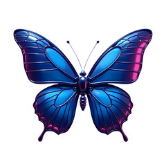 Metallic Blue Butterfly Artwork
