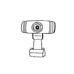Simple line sketch of a webcam  