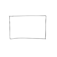 Simple line sketch of a rectangular whiteboard outline  