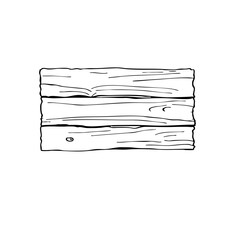 Simple line sketch of a wooden plank for art or design purposes  