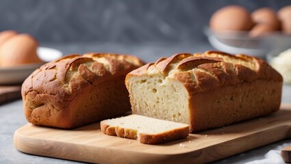 Pan de caja en una tabla de madera