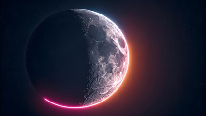 Fototapeta premium Crescent Moon with Glowing Rim