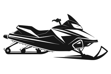 Striking Silhouette of a Modern Snowmobile Design, Ready for Winter Adventures and Racing